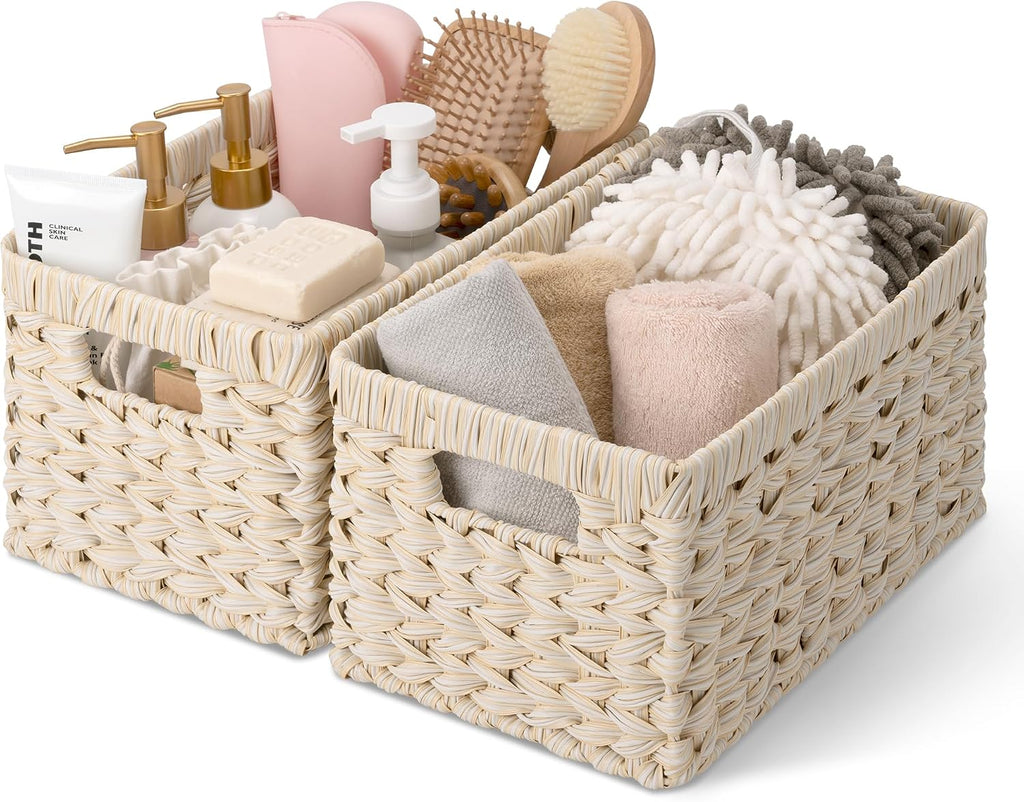 Wicker Storage Baskets for Shelves