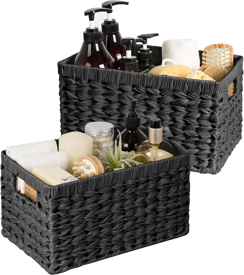 Wicker Storage Baskets for Shelves