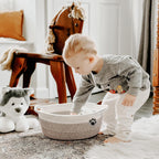 Cesta tejida para mascotas y guarder�a en color marr�n mixto