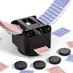 Máquina Barajadora y Repartidora Automática 2 en 1 con 4 Controles Remotos para 1-2 Barajas, Recargable por USB-C, Soporta de 1 a 12 Jugadores, Programable, para Póker, UNO, Blackjack, Texas Hold'em