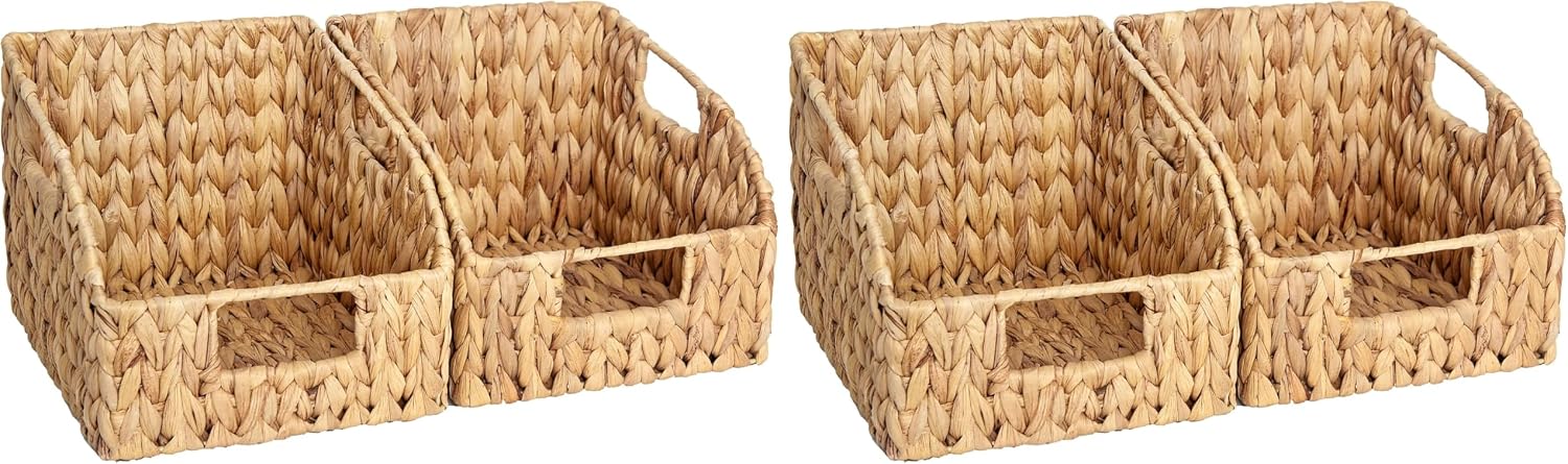 Water Hyacinth Pantry Baskets - Set of 2