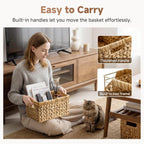Medium Water Hyacinth Storage Baskets - Set of 2