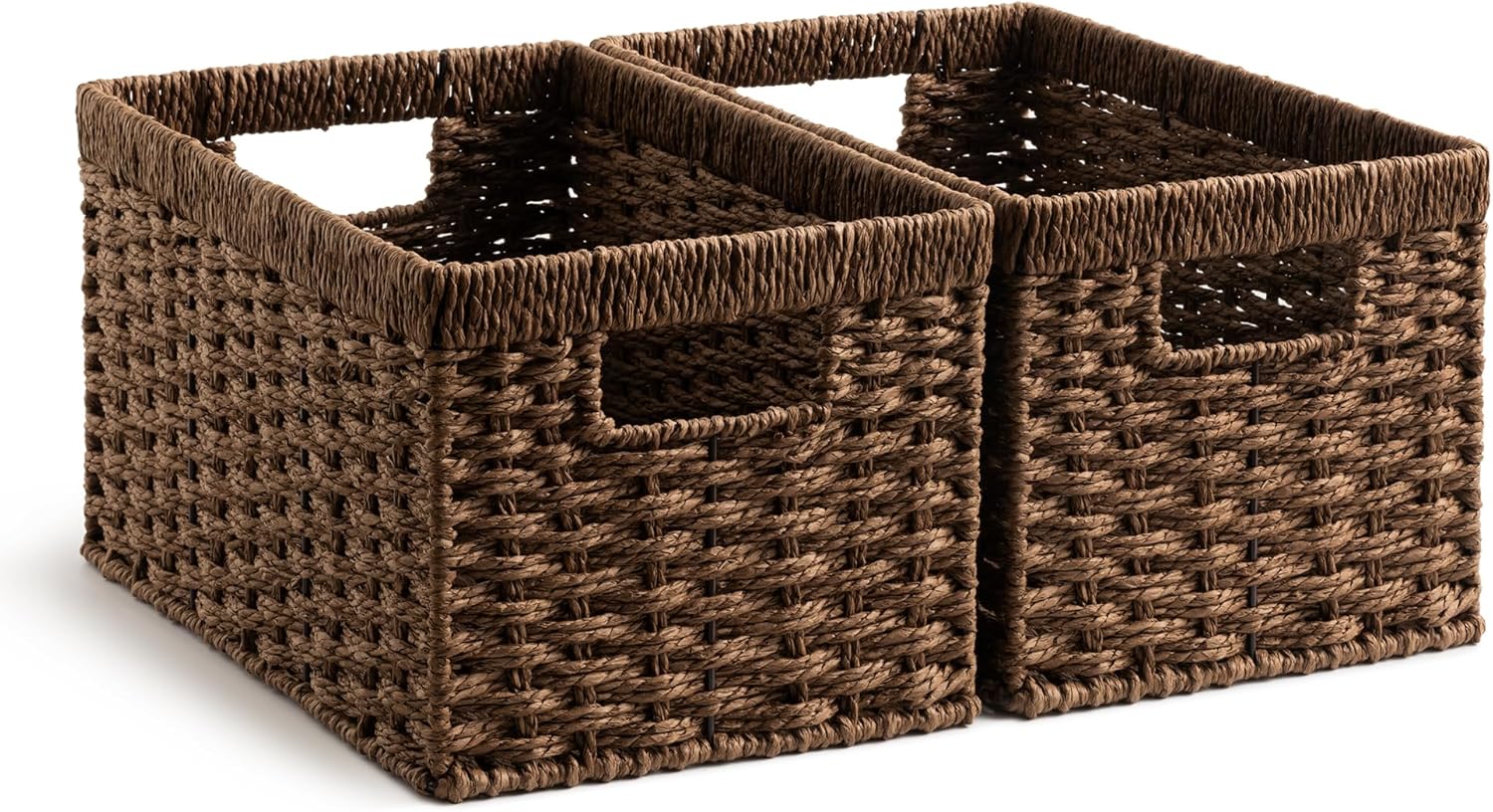 Medium Water Hyacinth Storage Baskets - Set of 2