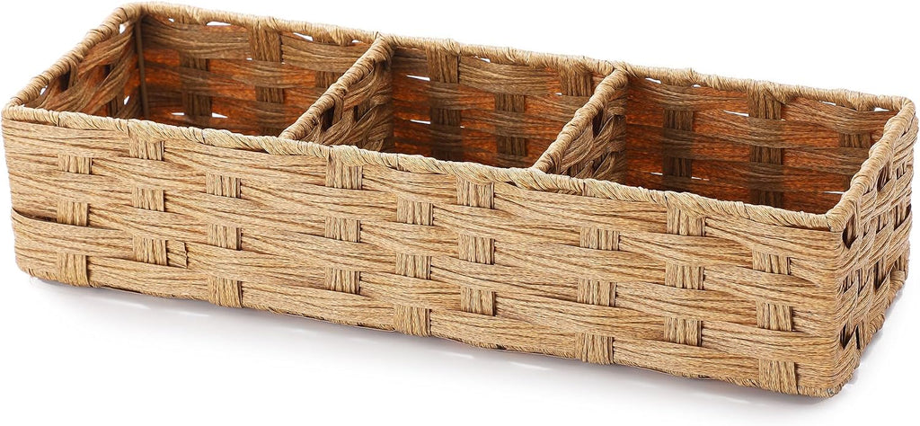Cesta de mimbre dividida para tanque de inodoro