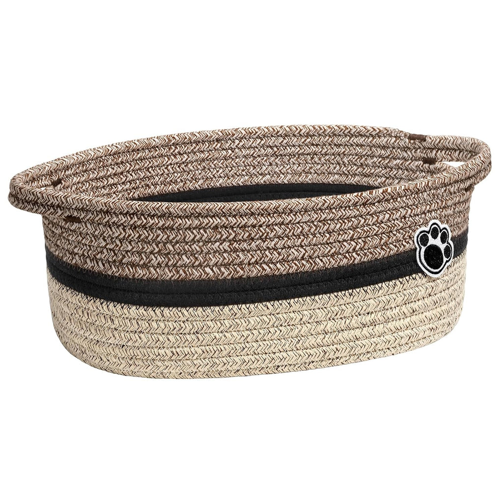 Cesta tejida para mascotas y guarder�a en color marr�n mixto