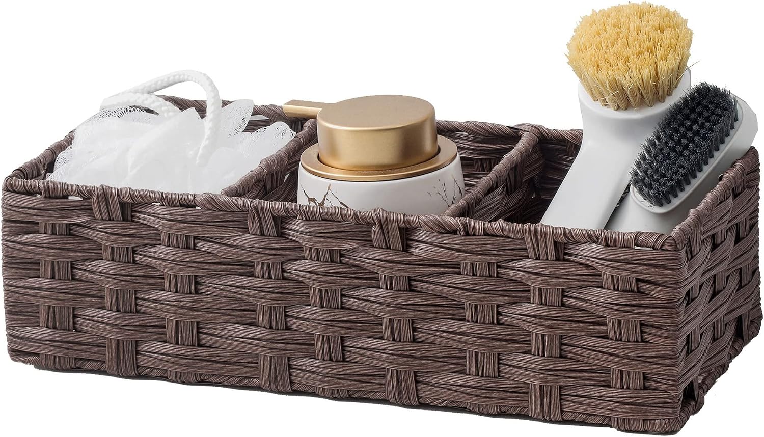 Cesta de mimbre dividida para tanque de inodoro