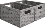 Medium Water Hyacinth Storage Baskets - Set of 2
