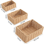 Cestas de almacenamiento de cuerda de papel natural - Juego de 3