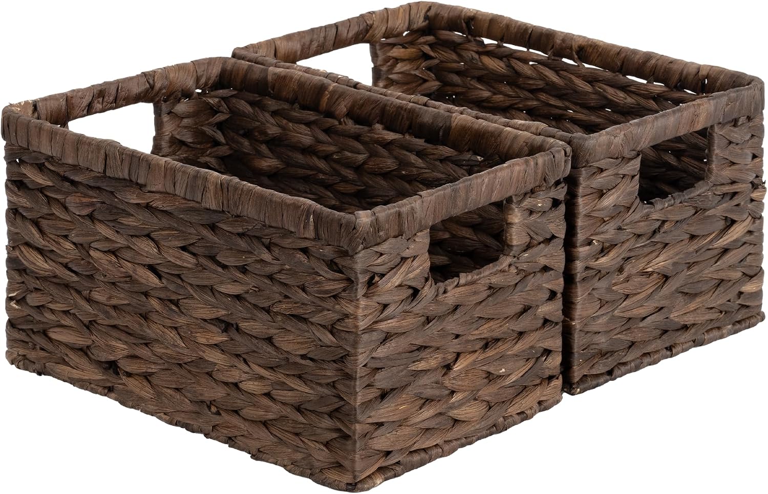 Cestas de estantes de jacinto de agua natural - Juego de 2