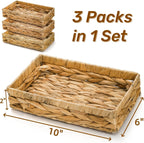 Water Hyacinth Vanity Trays - Set of 3