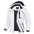 Chaqueta de esquí impermeable para mujer, con capucha, forro polar, cálida, de invierno, para la nieve, cortavientos de montaña, cortavientos de lluvia, cortavientos para otoño, diversión al aire libre