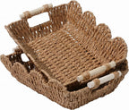 Cestas de regalo festoneadas con asas de madera - Juego de 2