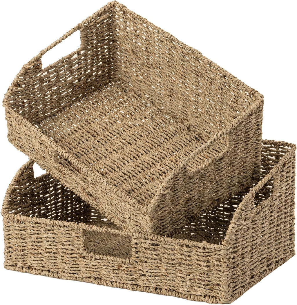 Water Hyacinth Pantry Baskets - Set of 2