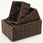 Cestas de almacenamiento de cuerda de papel natural - Juego de 3