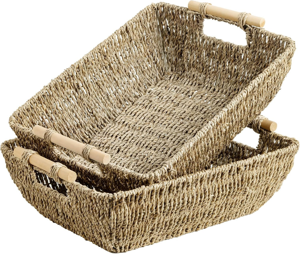 Large Water Hyacinth Storage Baskets - Set of 2
