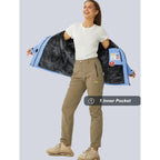 Chaqueta de esquí impermeable para mujer, con capucha, forro polar, cálida, de invierno, para la nieve, cortavientos de montaña, cortavientos de lluvia, cortavientos para otoño, diversión al aire libre