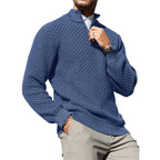 Suéter de punto trenzado con cuello de cremallera para hombre – Pulóver de cuello alto cálido con cuello con cremallera – Capa perfecta para días fríos, viernes casuales y estilo atemporal para el día a día TikTokShopBlackFriday Regalo de Navidad