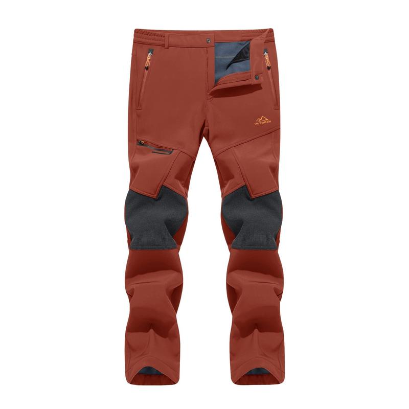 Men's Winter Pants Fleece Lined Ski Snow Pants Water Resistant 4 Zip Pockets Outdoor Work Pants FallFreshness Outdoorfun