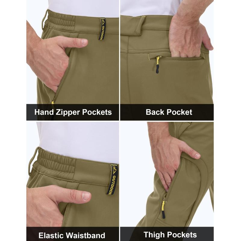 Pantalones de Invierno para Hombre 5 Bolsillos con Cremallera Pantalones de Esquí para Nieve Forro Polar Resistentes al Agua Pantalones de Senderismo FallFreshness Outdoorfun