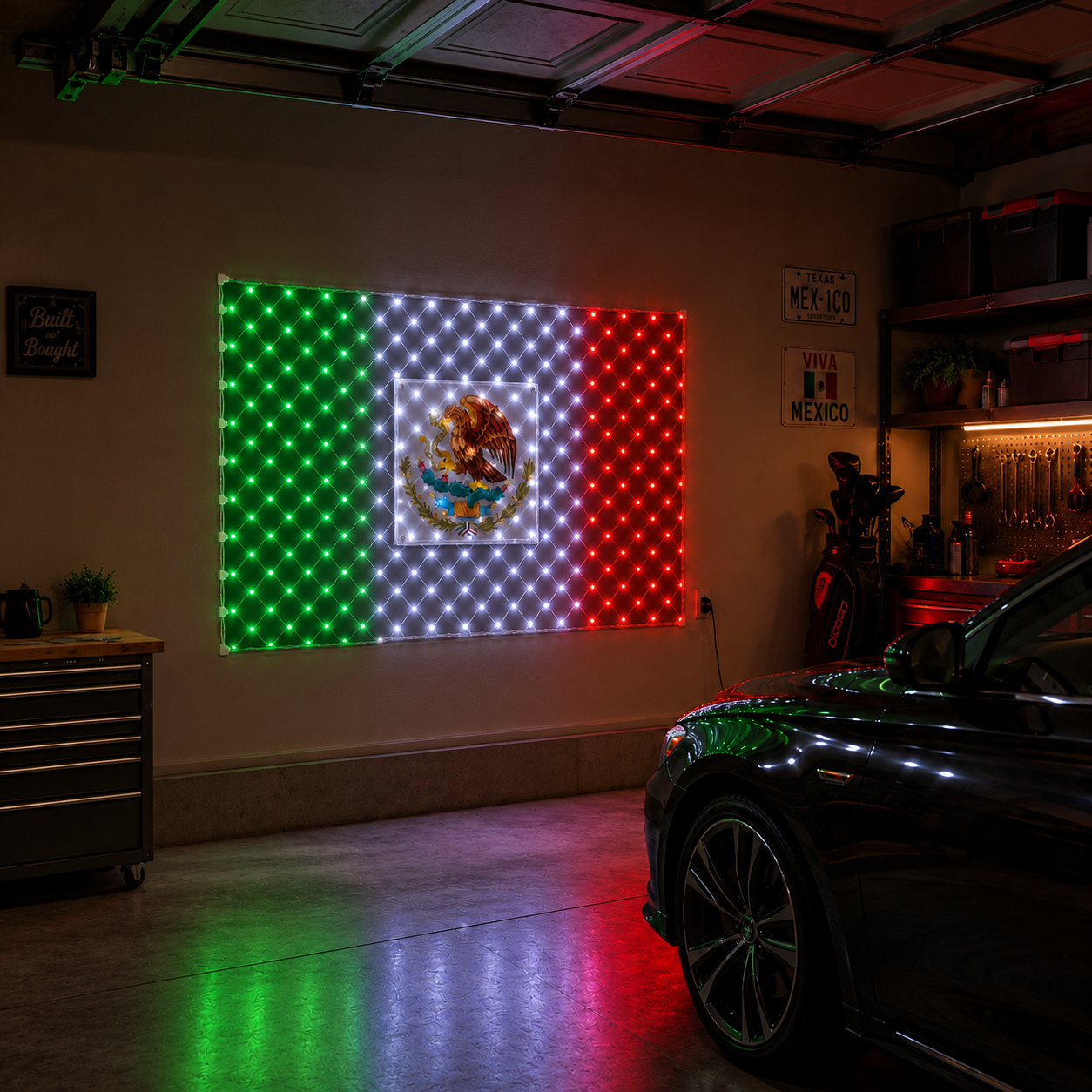 Luces LED de bandera tricolor de M�xico