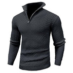 Suéter de punto trenzado con cuello de cremallera para hombre – Pulóver de cuello alto cálido con cuello con cremallera – Capa perfecta para días fríos, viernes casuales y estilo atemporal para el día a día TikTokShopBlackFriday Regalo de Navidad