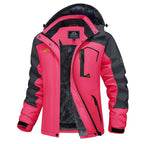 Chaqueta de esquí impermeable para mujer, con capucha, forro polar, cálida, de invierno, para la nieve, cortavientos de montaña, cortavientos de lluvia, cortavientos para otoño, diversión al aire libre