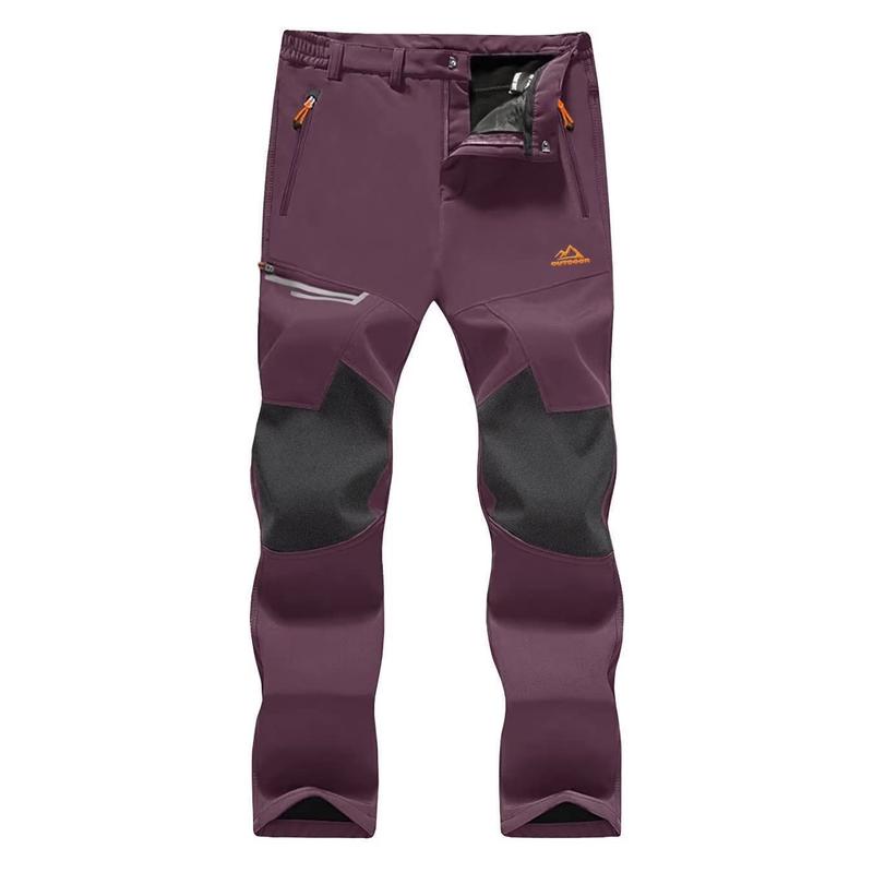 Men's Winter Pants Fleece Lined Ski Snow Pants Water Resistant 4 Zip Pockets Outdoor Work Pants FallFreshness Outdoorfun