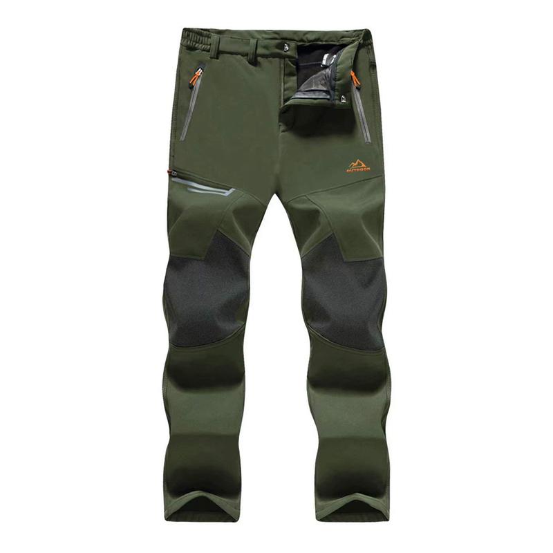 Men's Winter Pants Fleece Lined Ski Snow Pants Water Resistant 4 Zip Pockets Outdoor Work Pants FallFreshness Outdoorfun