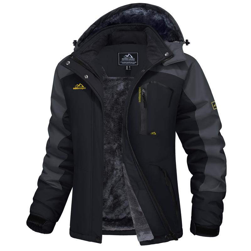 Chaqueta de esquí impermeable para mujer, con capucha, forro polar, cálida, de invierno, para la nieve, cortavientos de montaña, cortavientos de lluvia, cortavientos para otoño, diversión al aire libre