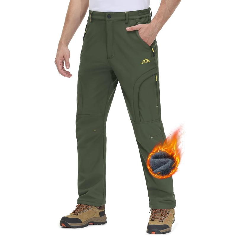 Pantalones de Invierno para Hombre 5 Bolsillos con Cremallera Pantalones de Esquí para Nieve Forro Polar Resistentes al Agua Pantalones de Senderismo FallFreshness Outdoorfun