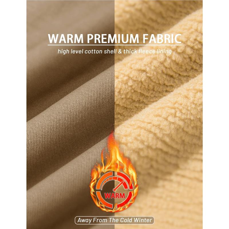 Chaqueta camionera de invierno con forro sherpa para hombre, chaqueta informal cálida con múltiples bolsillos, tops de ropa de hombre con cuello, forro polar de algodón, manga larga, novedad de otoño, chaqueta caqui beige, diversión al aire libre