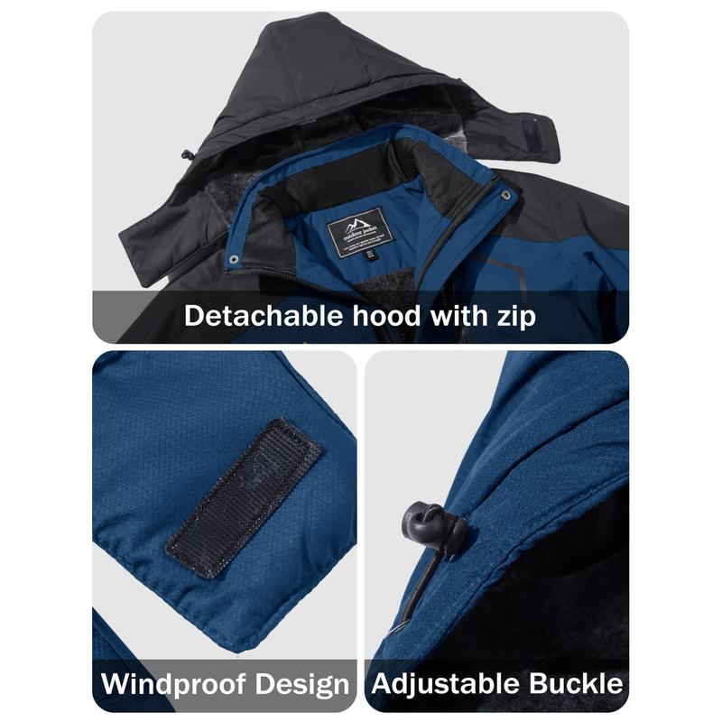 Abrigos de invierno para hombre, chaquetas de esquí y nieve resistentes al agua, chaquetas de forro polar cálidas, parkas, chubasqueros con múltiples bolsillos, ropa deportiva atlética, ropa deportiva al aire libre, diversión al aire libre