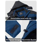 Abrigos de invierno para hombre, chaquetas de esquí y nieve resistentes al agua, chaquetas de forro polar cálidas, parkas, chubasqueros con múltiples bolsillos, ropa deportiva atlética, ropa deportiva al aire libre, diversión al aire libre