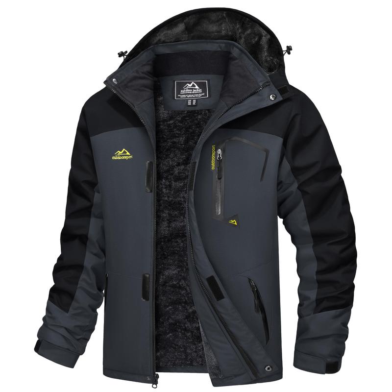 Abrigos de invierno para hombre, chaquetas de esquí y nieve resistentes al agua, chaquetas de forro polar cálidas, parkas, chubasqueros con múltiples bolsillos, ropa deportiva atlética, ropa deportiva al aire libre, diversión al aire libre