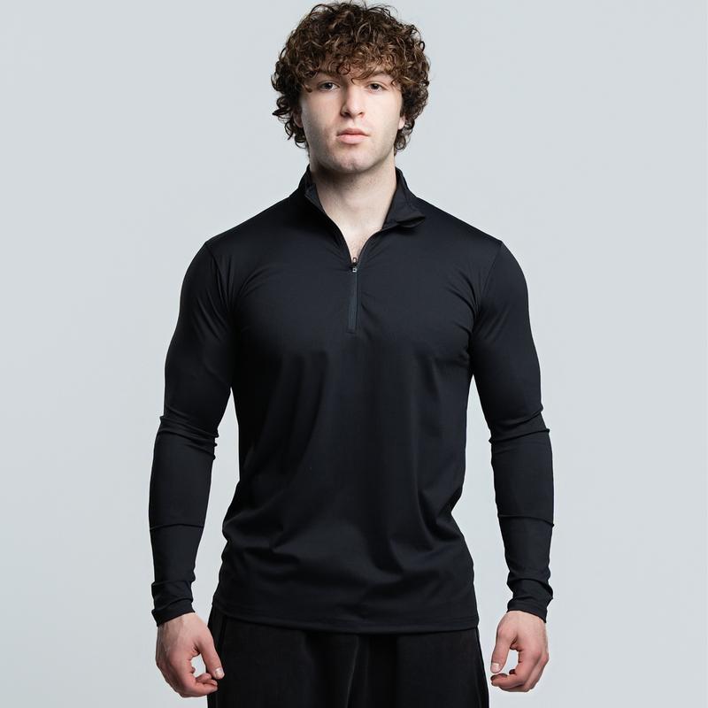 Brushed Nylon Quarter Zip-up