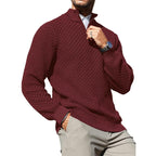 Suéter de punto trenzado con cuello de cremallera para hombre – Pulóver de cuello alto cálido con cuello con cremallera – Capa perfecta para días fríos, viernes casuales y estilo atemporal para el día a día TikTokShopBlackFriday Regalo de Navidad