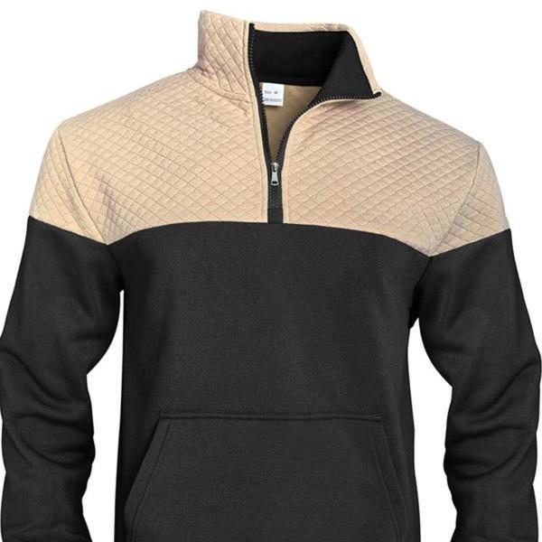 Sudadera con capucha para hombre, diseño de retazos, casual, con cremallera, cuello alto, elegante, estilo urbano, nueva llegada, cálida, para hombre, regalos de Navidad para él