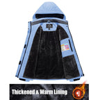 Chaqueta de esquí impermeable para mujer, con capucha, forro polar, cálida, de invierno, para la nieve, cortavientos de montaña, cortavientos de lluvia, cortavientos para otoño, diversión al aire libre